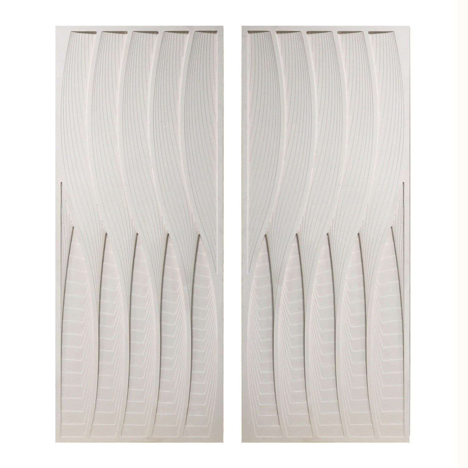 24" x 59" Trinity Dimensional Plaster Wall Art (Set of 2) - White