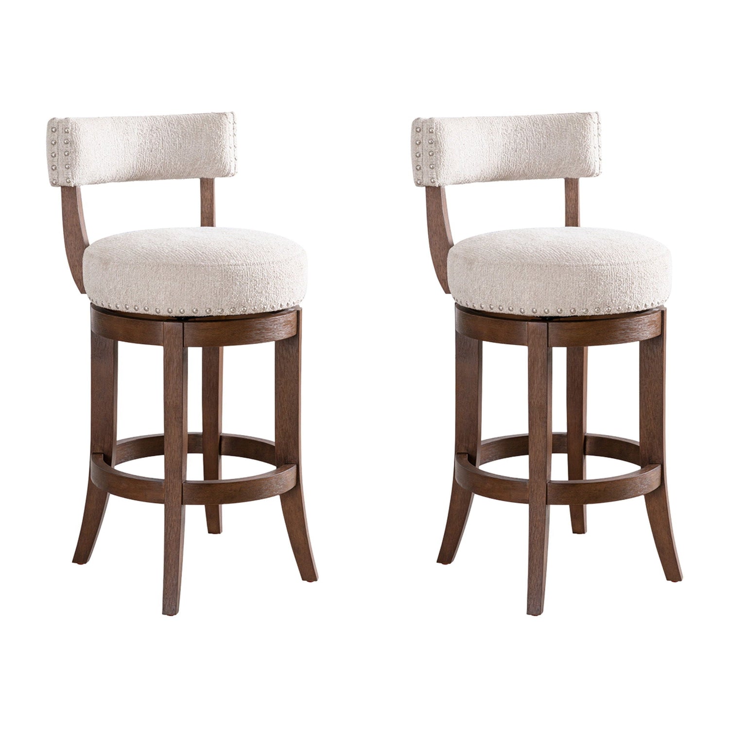 Mystic - Solid Wood Upholstered 26" Counter Height Swivel Barstool
