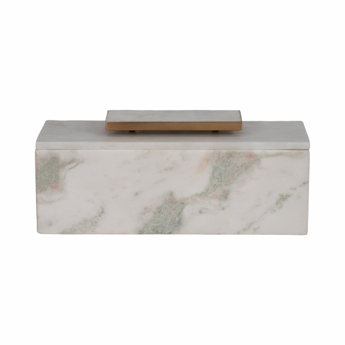 16" Salina Marble Box - White