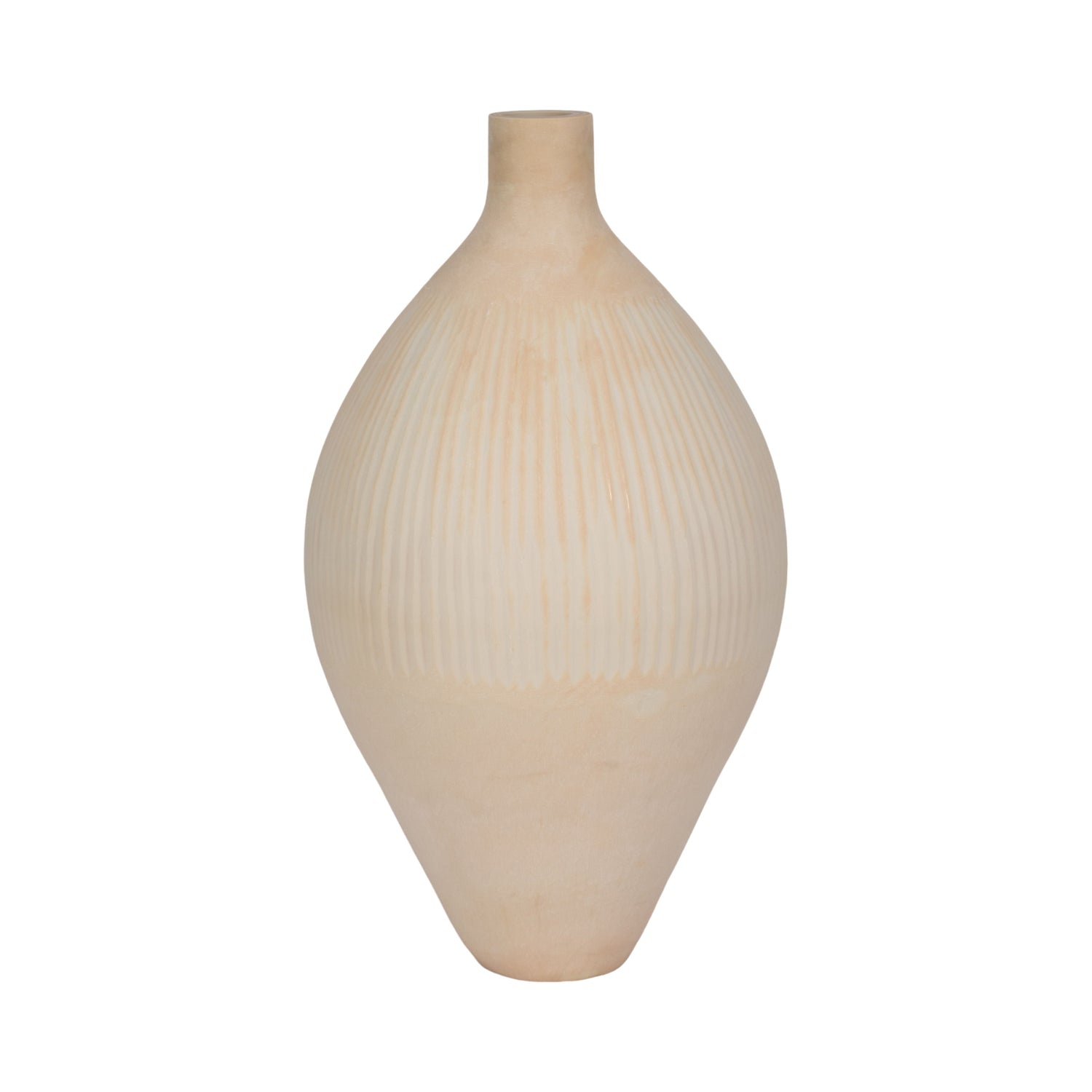 19" Wallace Large Glass Vase - Cream