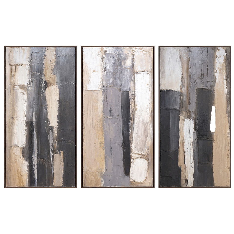 20" x 40" Tribido Handpainted Wall Art (Set of 3) - Multi