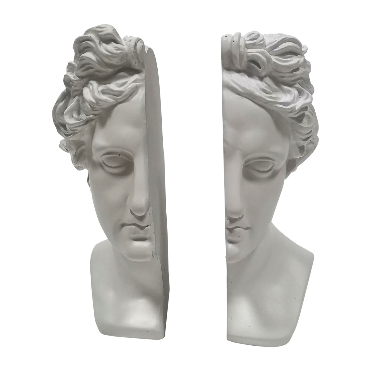 Greek Goddess Bookends - White
