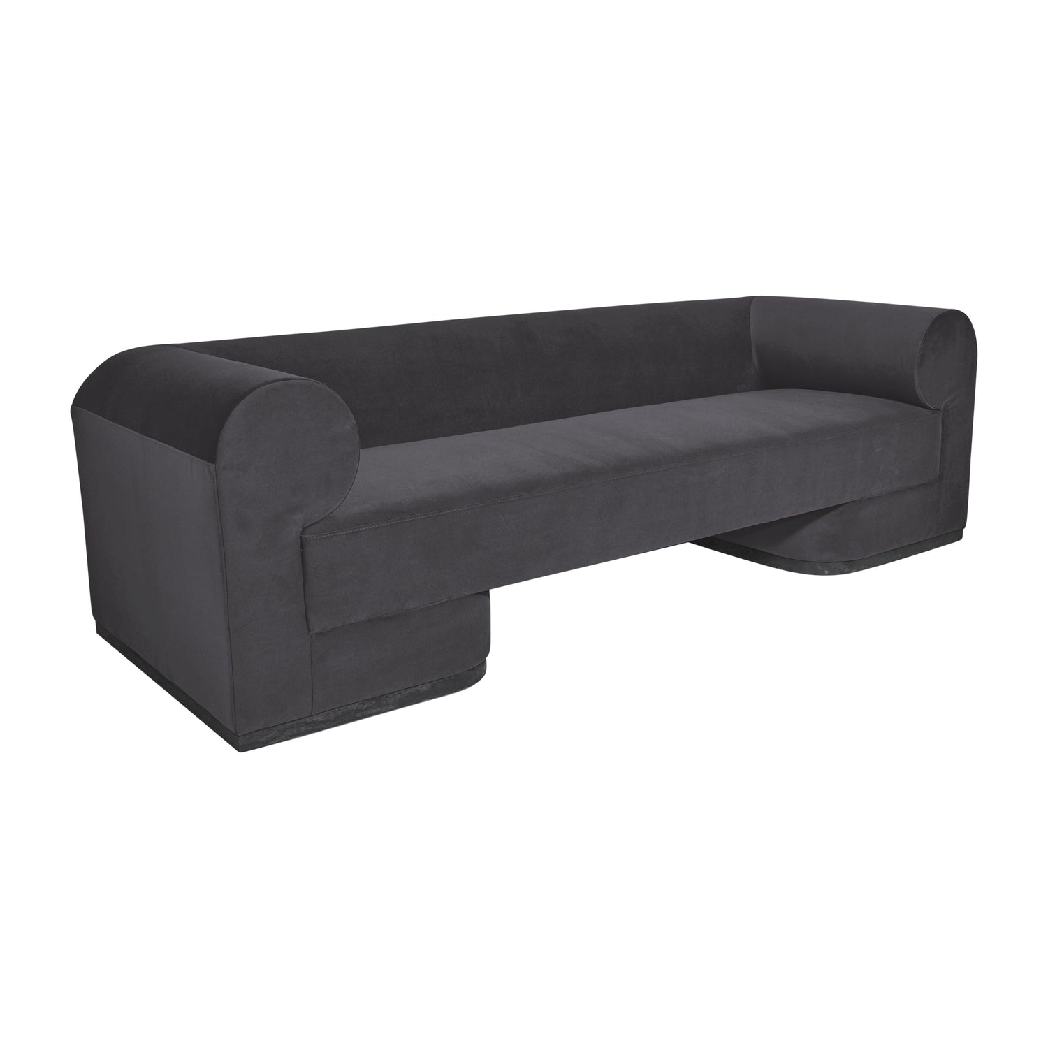 Modern Sofa Black Oak Base - Gunmetal