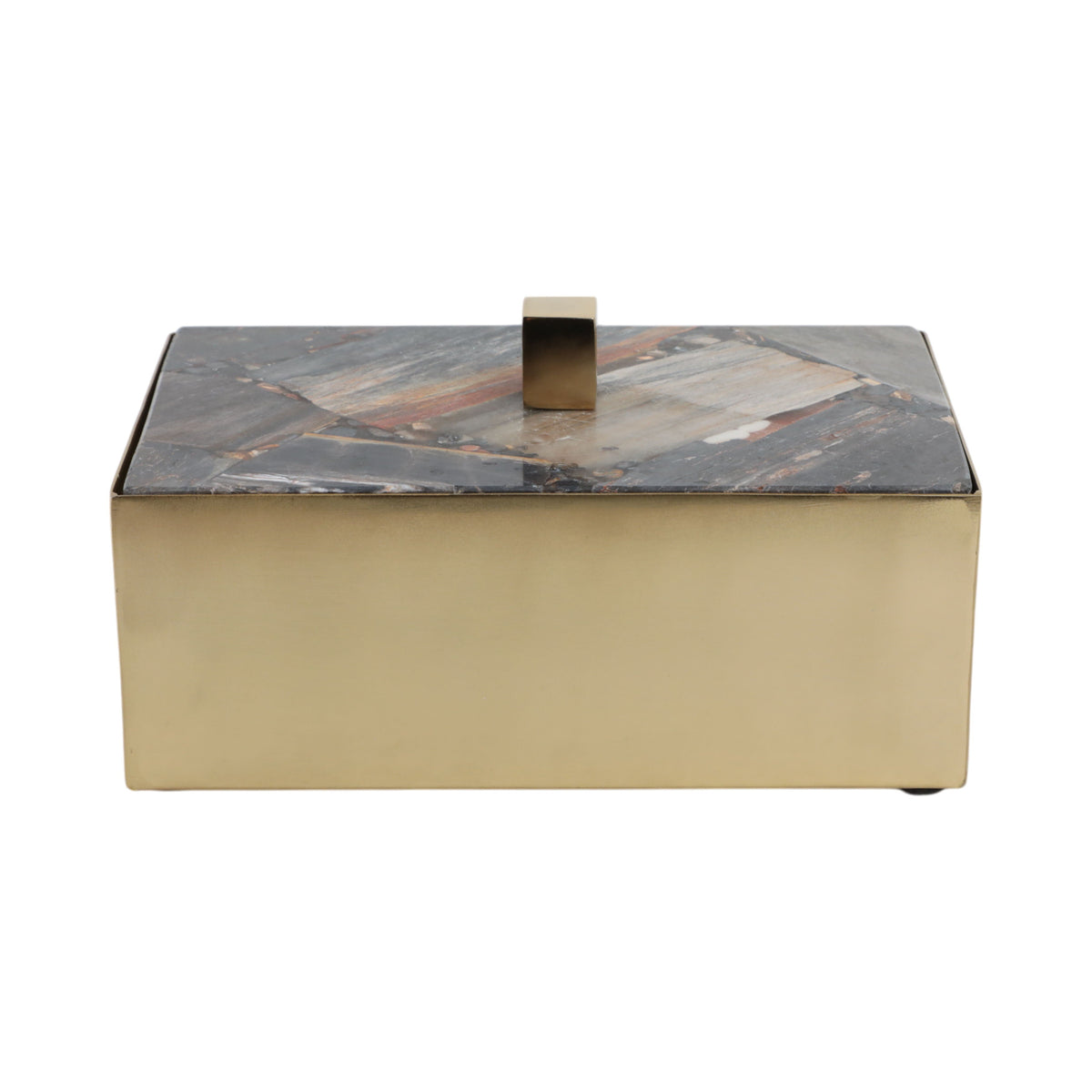 Petrified Wood Top Box - Black / Gold