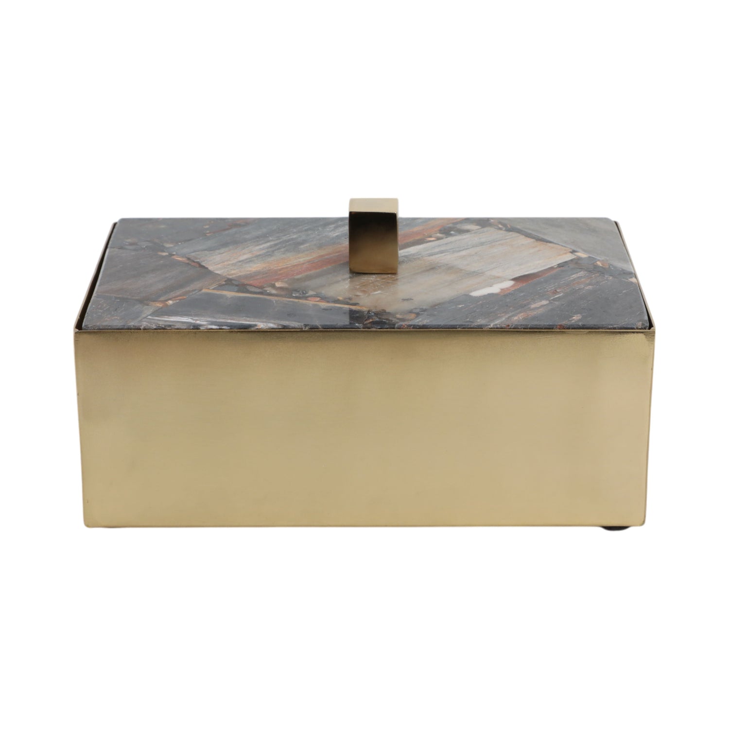Petrified Wood Top Box - Black / Gold