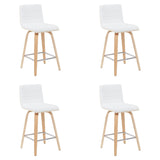 Vienna - Modern Counter Height Swivel Bar Stool - Patterned Oak Wood Frame