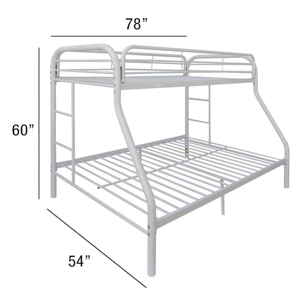 02053WH Tritan Twin-Full Bunk Bed