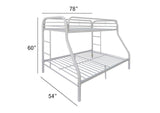02053WH Tritan Twin-Full Bunk Bed