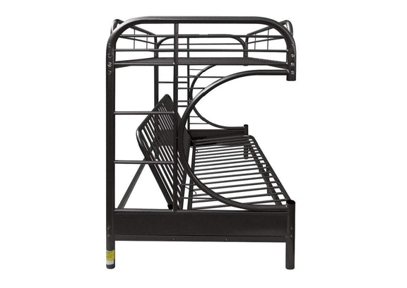 02091W-BK Eclipse Twin-Full Futon Bunk Bed