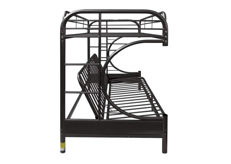 02091W-BK Eclipse Twin-Full Futon Bunk Bed