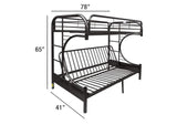 02091W-BK Eclipse Twin-Full Futon Bunk Bed