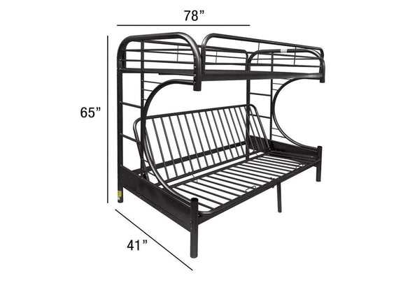 02091W-BK Eclipse Twin-Full Futon Bunk Bed