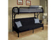 02091W-BK Eclipse Twin-Full Futon Bunk Bed