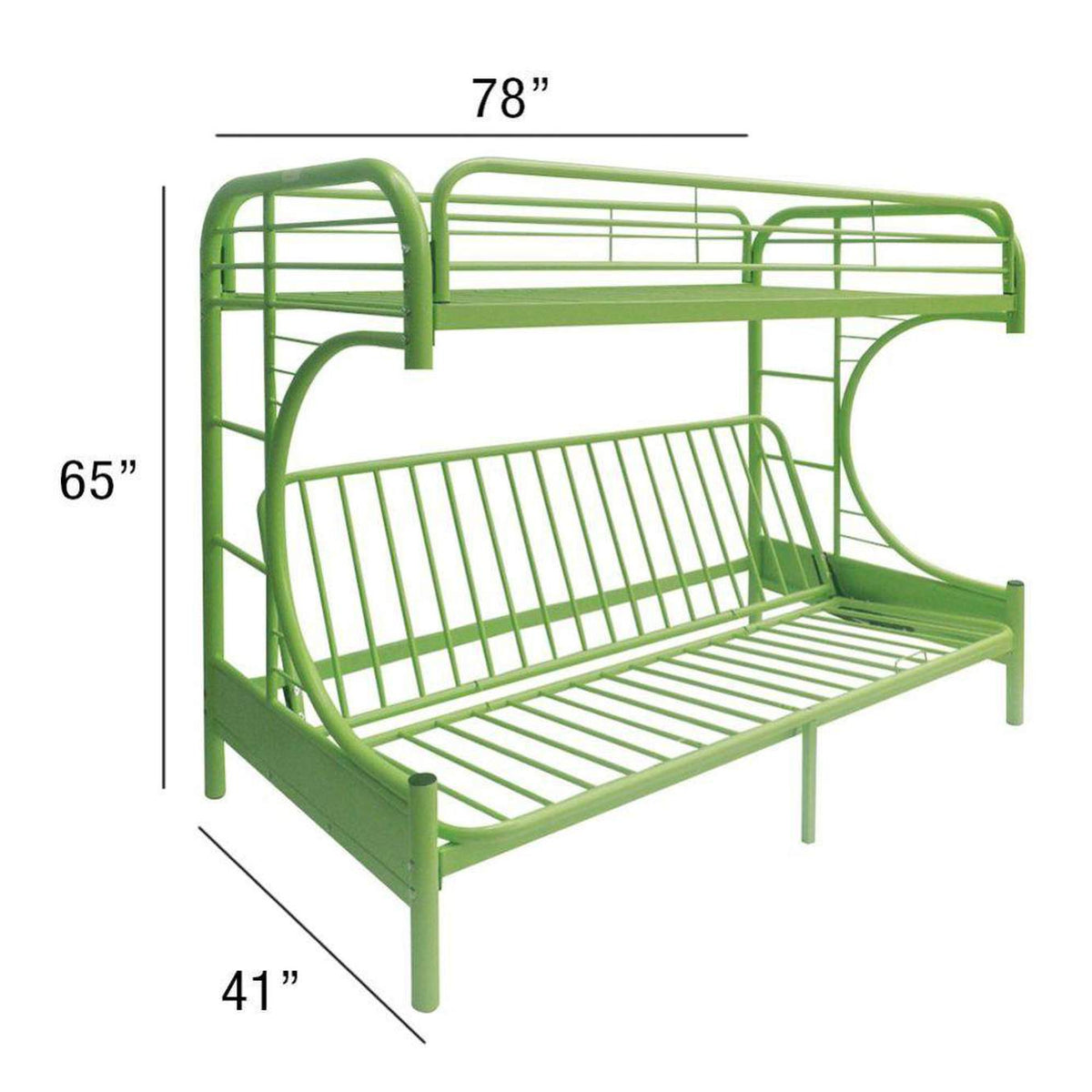02091W-GR Eclipse Twin-Full Futon Bunk Bed