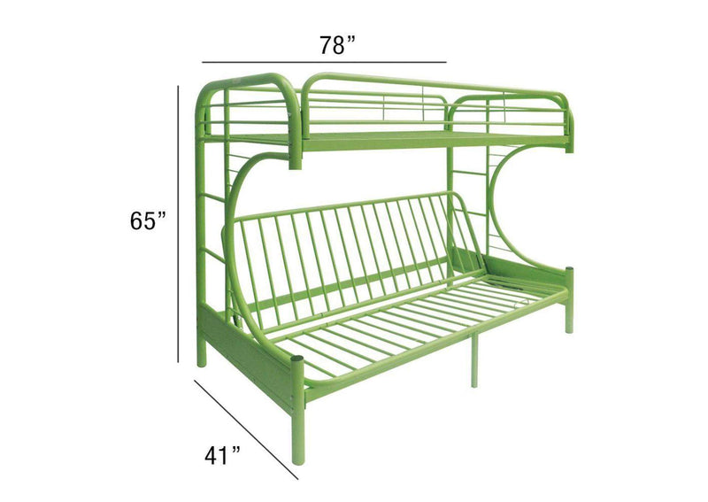 02091W-GR Eclipse Twin-Full Futon Bunk Bed