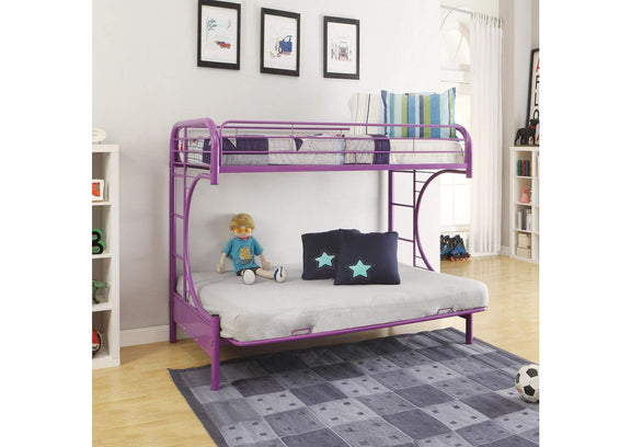 02091W-PU Eclipse Twin-Full Futon Bunk Bed