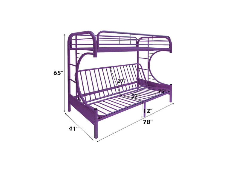 02091W-PU Eclipse Twin-Full Futon Bunk Bed