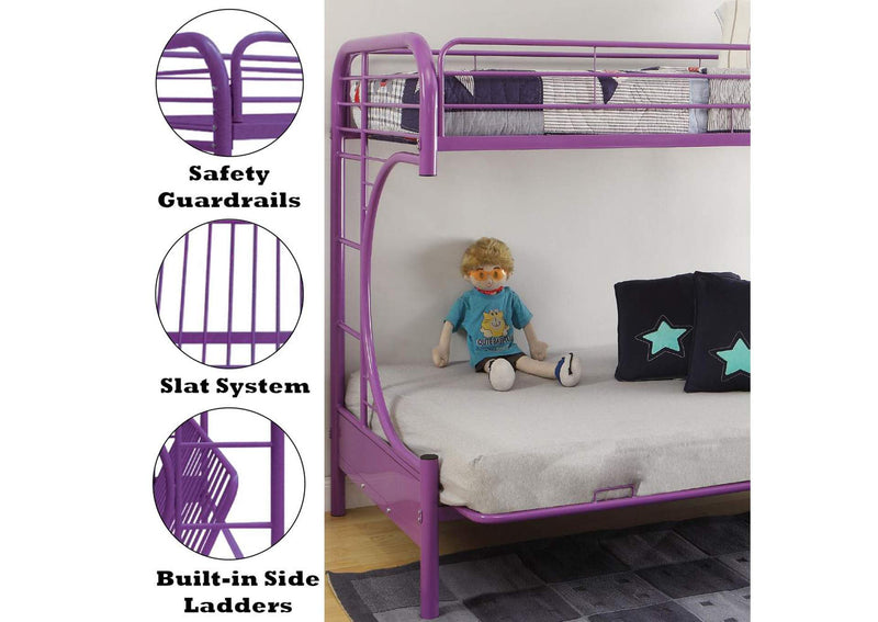 02091W-PU Eclipse Twin-Full Futon Bunk Bed