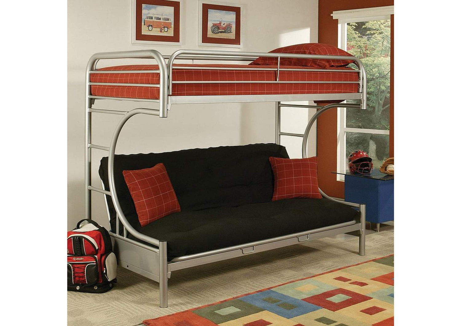 02091W-SI Eclipse Twin-Full Futon Bunk Bed