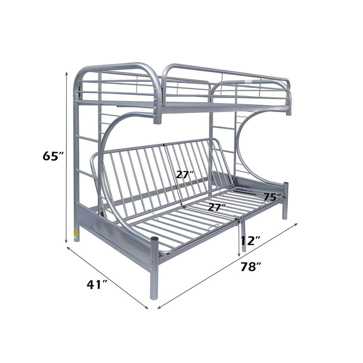 02091W-SI Eclipse Twin-Full Futon Bunk Bed