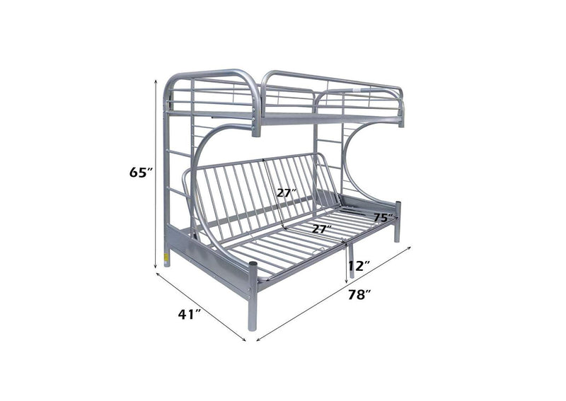02091W-SI Eclipse Twin-Full Futon Bunk Bed