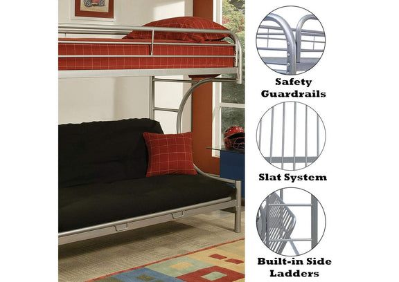 02091W-SI Eclipse Twin-Full Futon Bunk Bed