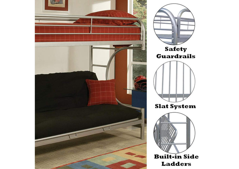 02091W-SI Eclipse Twin-Full Futon Bunk Bed