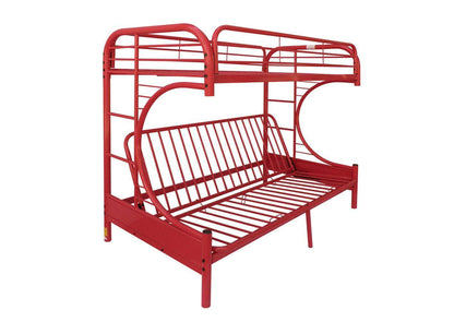 02091W-RD Eclipse Twin-Full Futon Bunk Bed