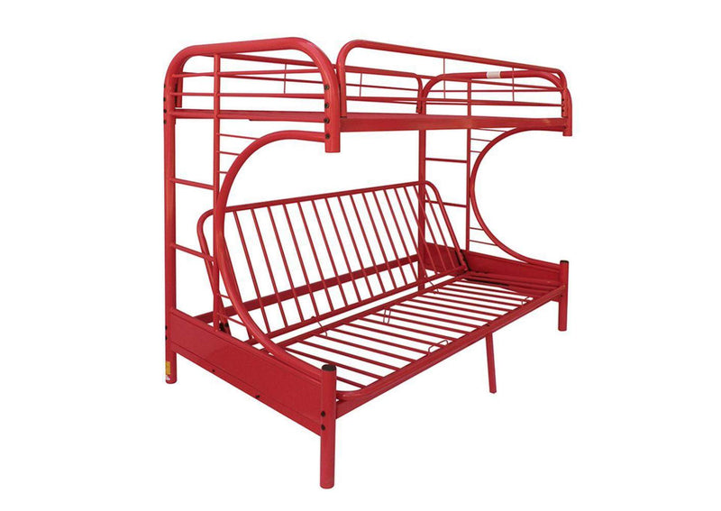 02091W-RD Eclipse Twin-Full Futon Bunk Bed