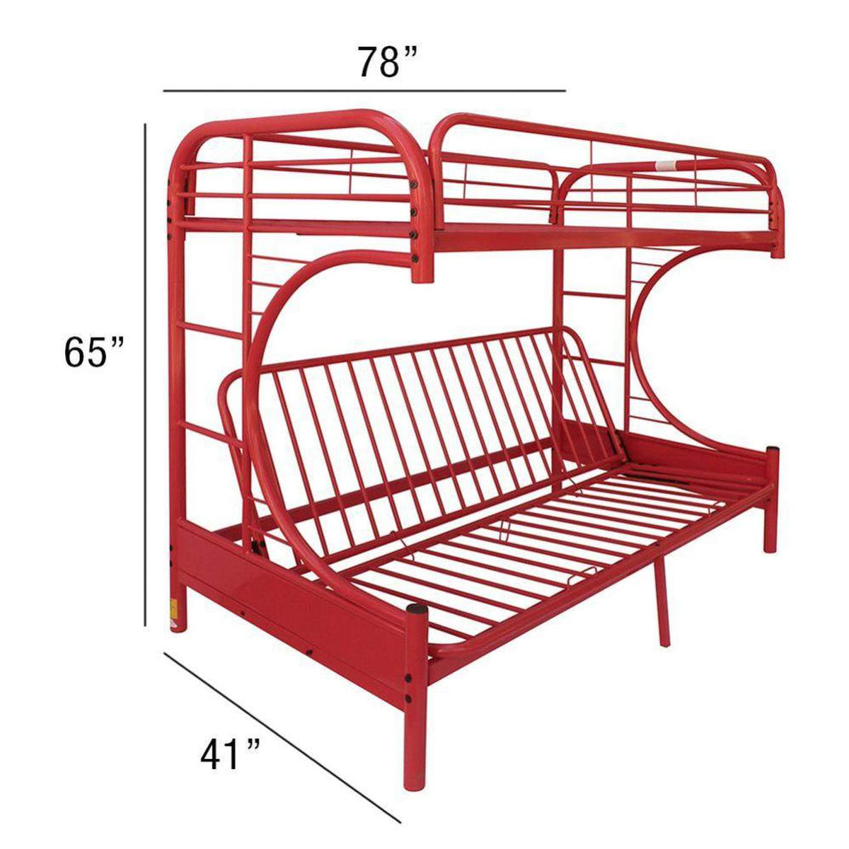 02091W-RD Eclipse Twin-Full Futon Bunk Bed