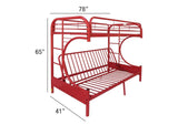 02091W-RD Eclipse Twin-Full Futon Bunk Bed