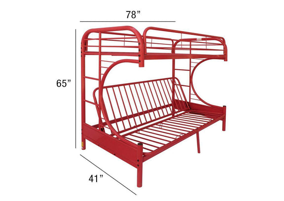 02091W-RD Eclipse Twin-Full Futon Bunk Bed