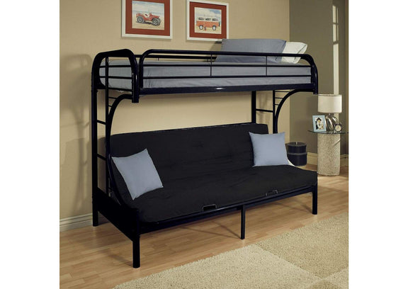 02093BK Eclipse Twin XL-Queen Futon Bunk Bed