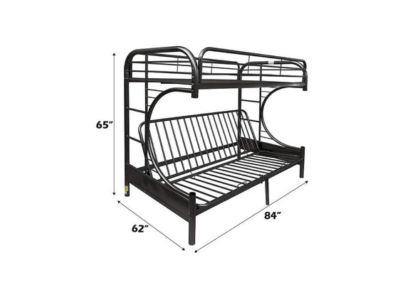 02093BK Eclipse Twin XL-Queen Futon Bunk Bed