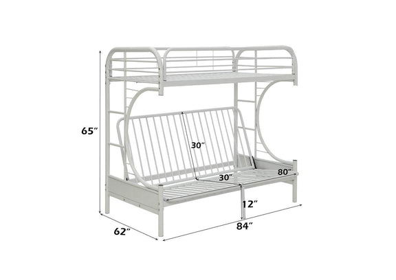 02093WH Eclipse Twin XL-Queen Futon Bunk Bed