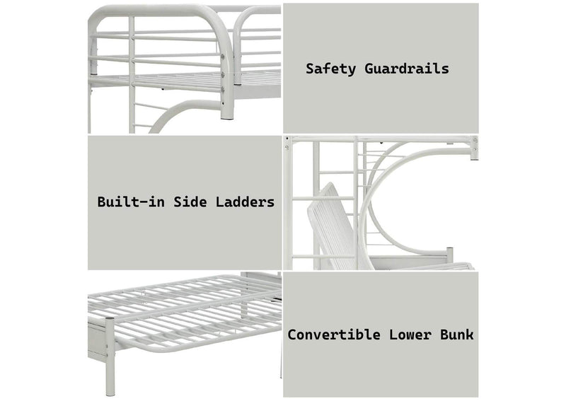 02093WH Eclipse Twin XL-Queen Futon Bunk Bed