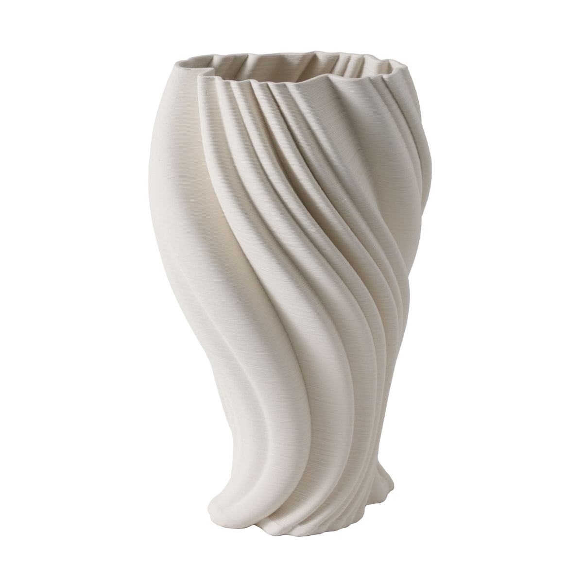 Waveform 3D Printed Vase - Ivory