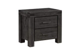 3FT381 Meadow Solid Wood Two Drawer Nightstand In Graphite