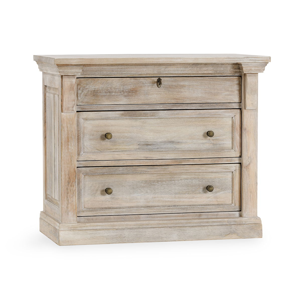Adelaide - 3 Drawer Nightstand - Natural Cream Wash