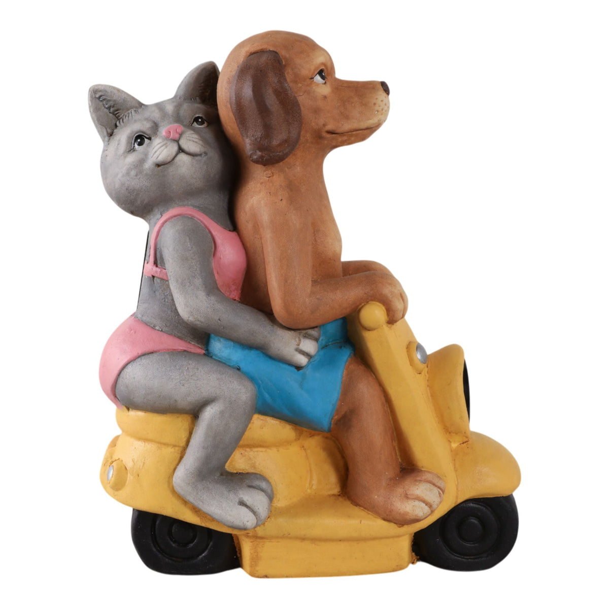 17" x 14" Dog & Cat On Solar Scooter - Multi