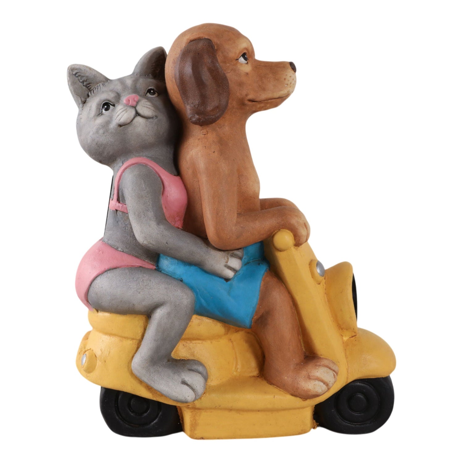 17" x 14" Dog & Cat On Solar Scooter - Multi