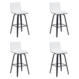 Vienna - Modern Swivel Bar Height Stool - Black Brushed Wood Frame