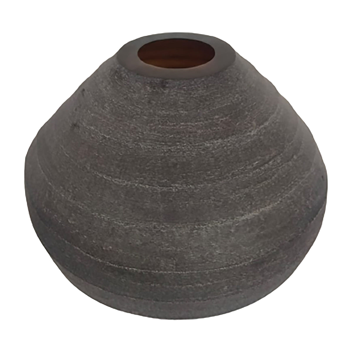 Glass 10" Rotund Vase - Smokey Brown