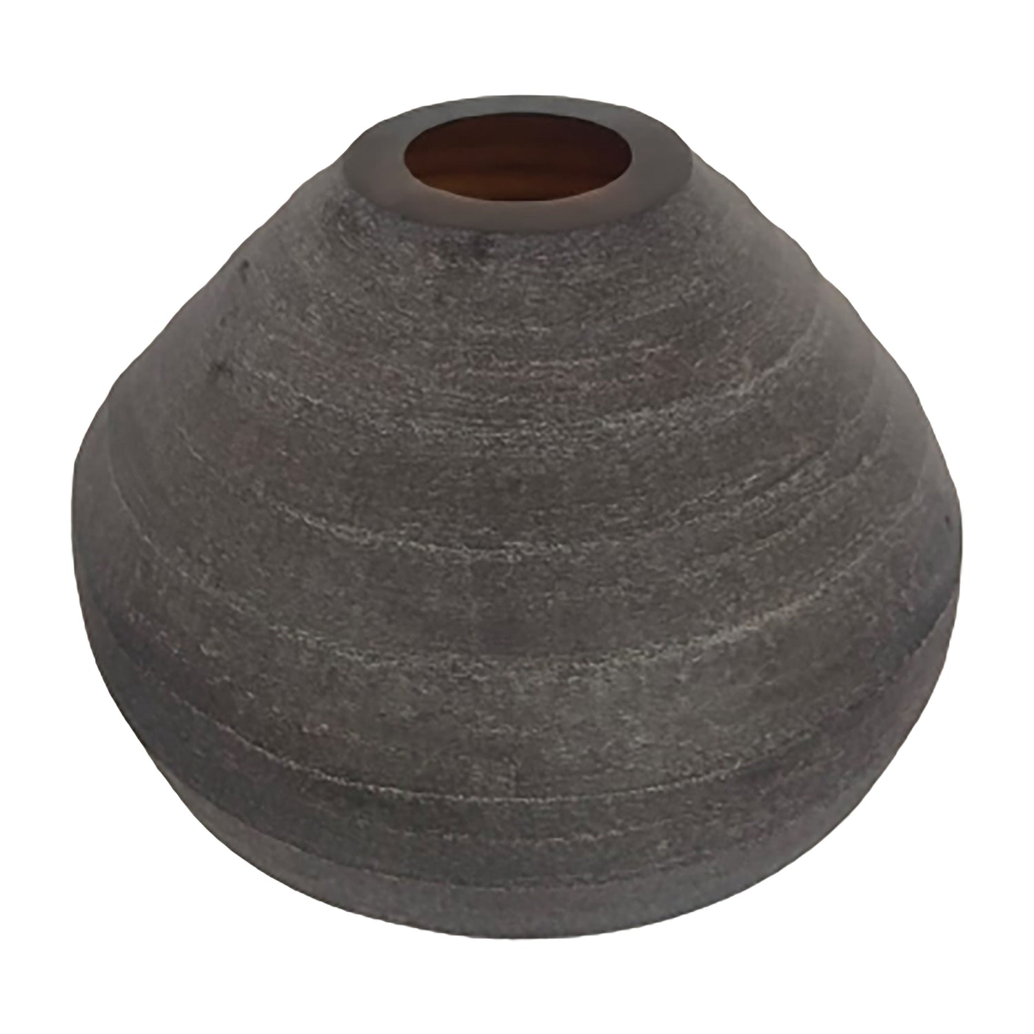 Glass 10" Rotund Vase - Smokey Brown