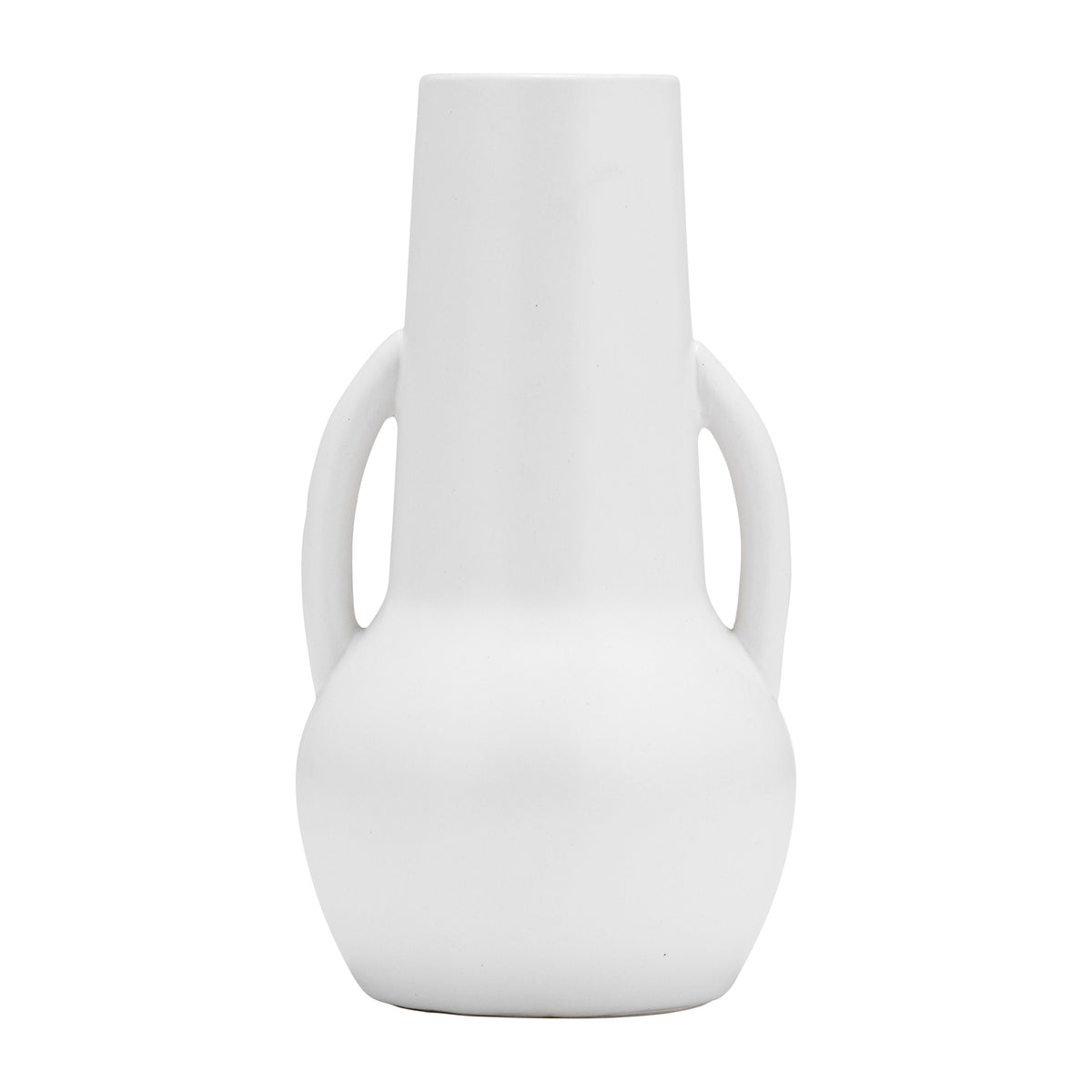 Ceramic 8" Vase With Handles - White