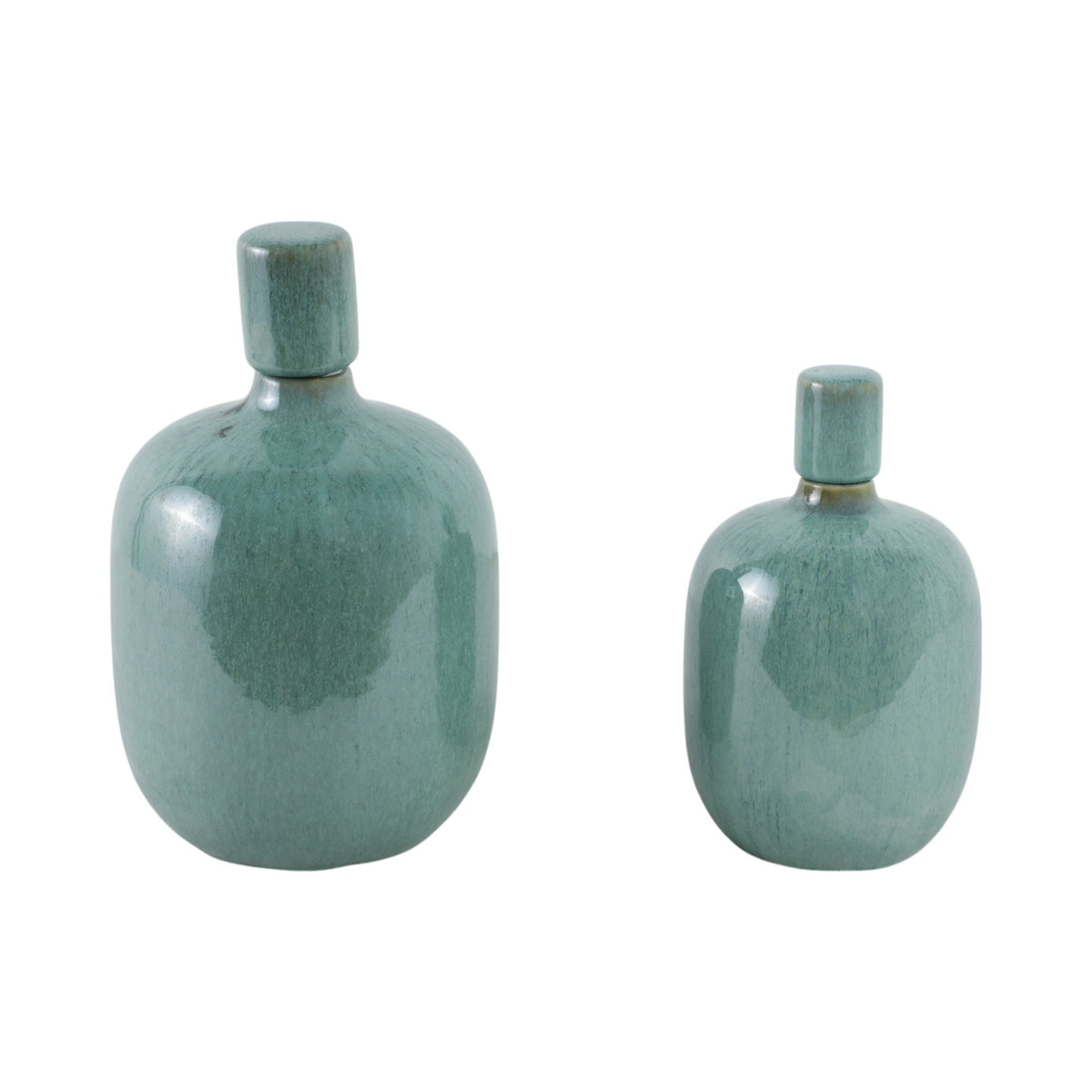 10" / 12" Corvallis Ceramic Jars (Set of 2) - Teal