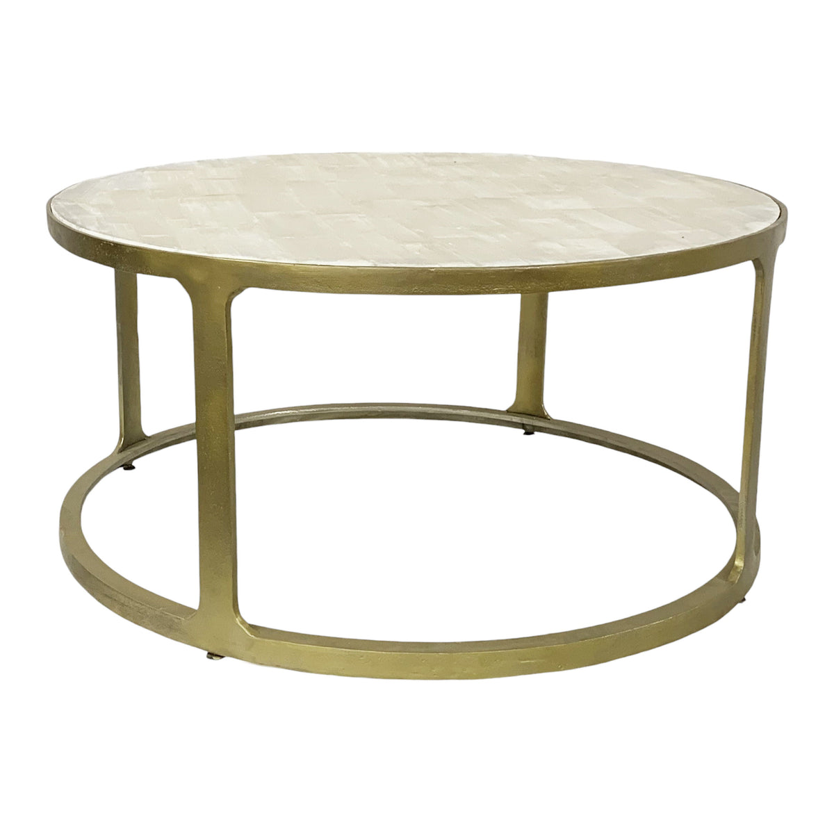 Surrey Selenite Top Coffee Table - Gold / White