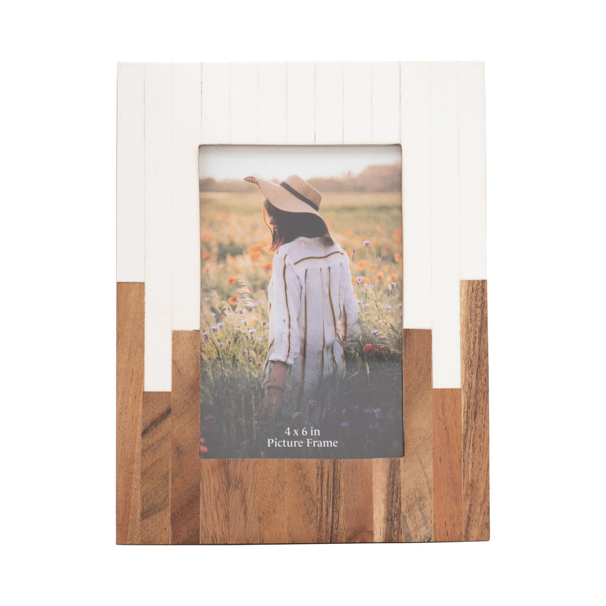 4" x 6" Resin 2-Toned Frame - Natural / White