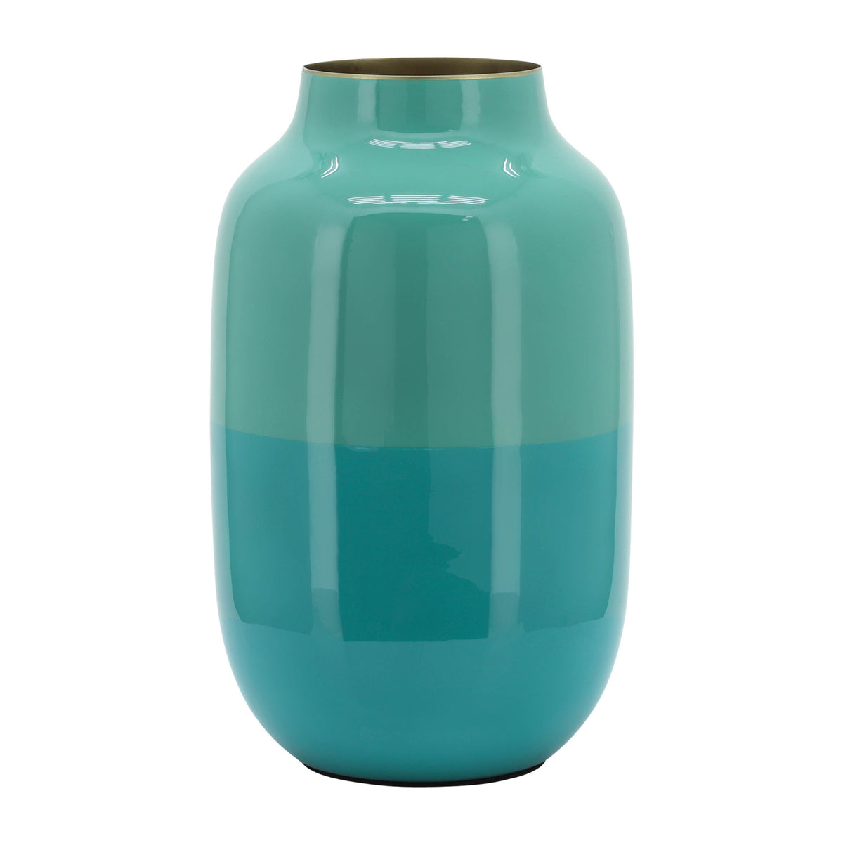 Metal Urn Vase 12" - Green