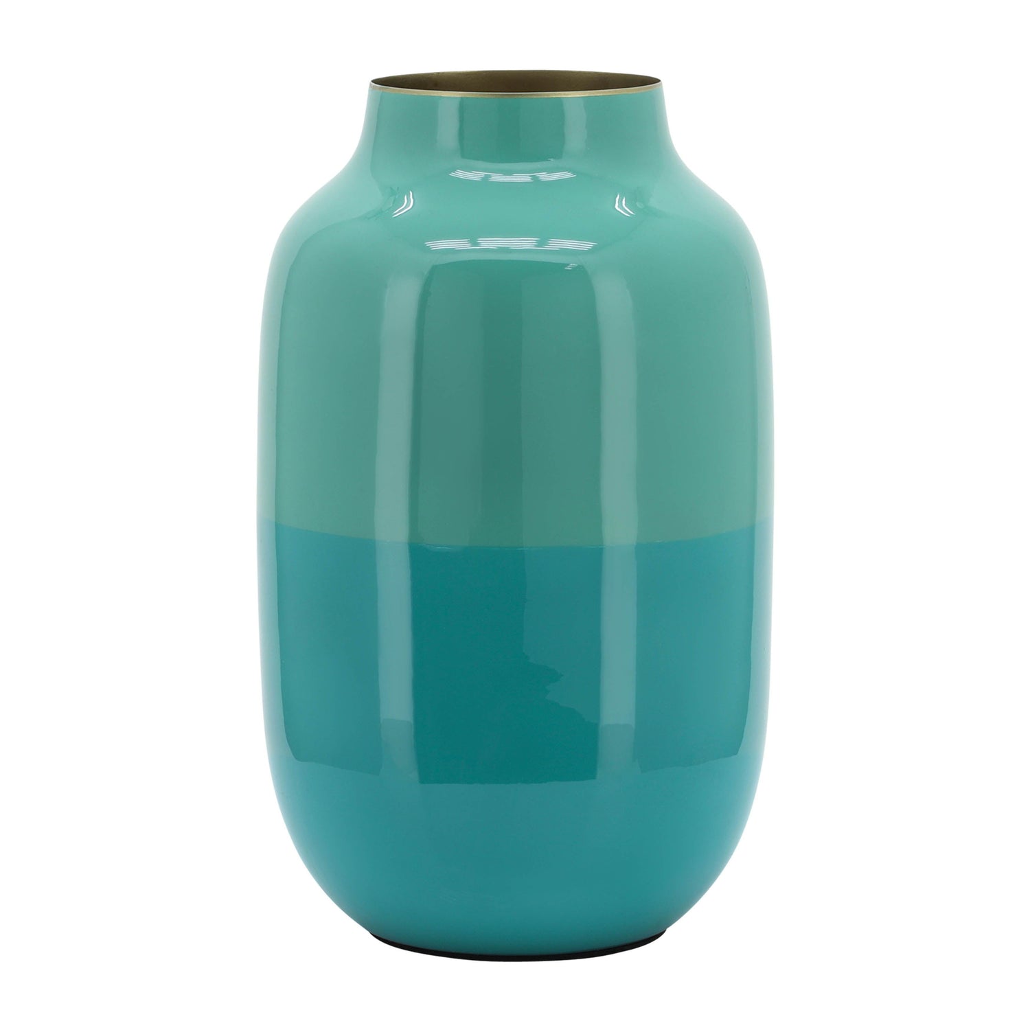 Metal Urn Vase 12" - Green